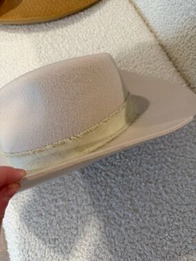 Brixton Beige Felt Hat with ribbon